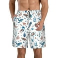 thumbnail image 2 of Uemuo Undersea Animals Pattern Men's Swim Trunks Hawaiian Beach Bathing Suit Swimsuits Beach Quick-Dry Shorts with Pockets-Small, 2 of 9