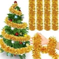 4PCS Tinsel Garlands Christmas Tree Decor,Thick Thin Metallic Streamers