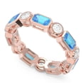 thumbnail image 2 of Diamond-Capitals 5.00 Carat Fancy Natural Diamond Blue Topaz Gemstone Eternity Band for Wedding Solid 14K Rose Gold Size 8.5, 2 of 8