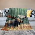 thumbnail image 2 of Orinice Soft Cozy  Throw Blanket for Couch, Moose Deer,  60x80in, 2 of 6