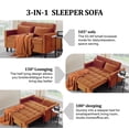 thumbnail image 3 of Gewnee Antique gold Velvet Pull-out Sleeper Sofa Bed - Solid Wood Frame, 2-Seater Loveseat for Home/Guest Room, Small Space Friendly, 3 of 16