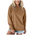 thumbnail image 5 of RUTAYY Women's Sweatshirt Loose Fit Long Sleeve Solid Color Autumn Winter with Pocket Pullover Leisure Stylish Tops, 5 of 5