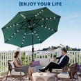 thumbnail image 2 of Yiwa 10ft Solar Patio Umbrella Offers a 3-Tier Design With Built-In Led Lights, Easy Crank And Push Button Tilt, Vented Top, And 8 Durable Ribs, Making It Ideal For Your Pool, 2 of 7