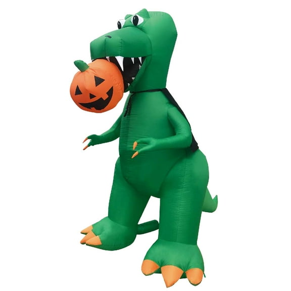 7' Air Blown Inflatable T-Rex Biting Pumpkin Jack-O-Lantern