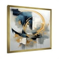 thumbnail image 2 of Designart "Whirls of Serenity in Golden Blue Abstract III" Abstract Framed Wall Art Decor - Modern Gold Abstract Fractal Entryway Framed Wall Art, 2 of 6