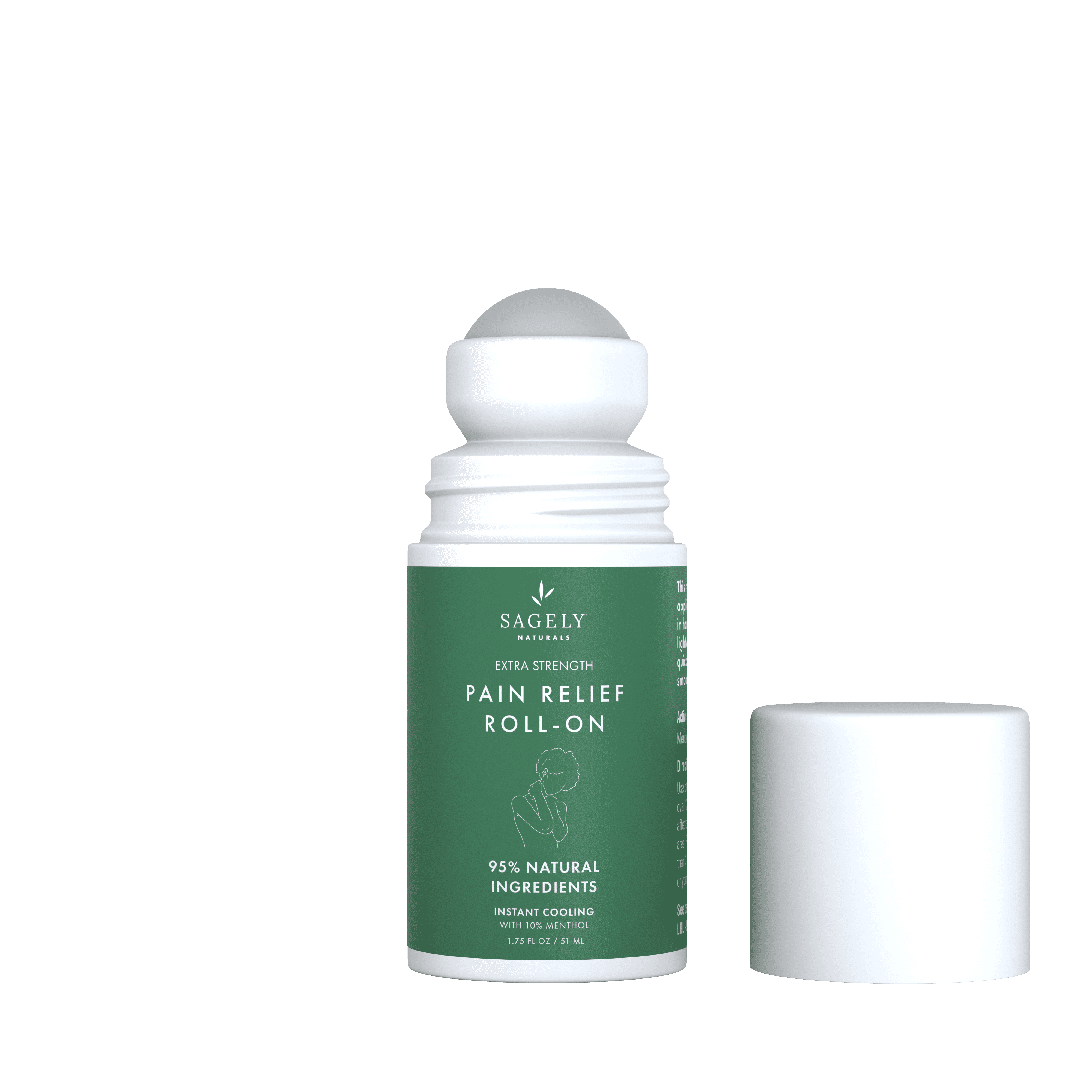 Sagely Naturals Extra Strength Pain Relief Active Roll-On, 10% Menthol, 1.75 oz