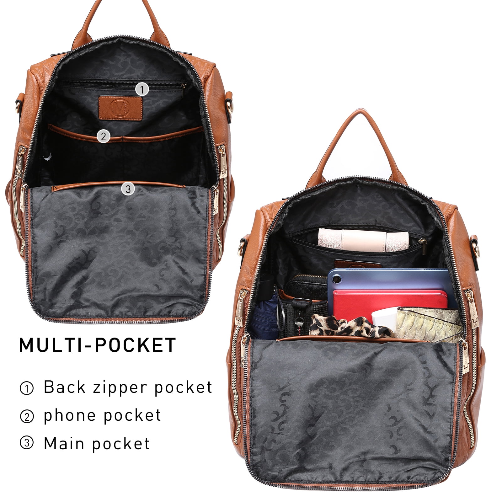 MKP COLLECTION Women Fashion Backpack Purse Travel Shoulder Bags and Purse 2Pcs