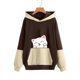 thumbnail image 5 of Suéter de otoño e invierno para mujer, con capucha, bonito estampado de mascotas, suéter holgado de gran tamaño con bloques de color Pompotops FGAJ16596, 5 of 5