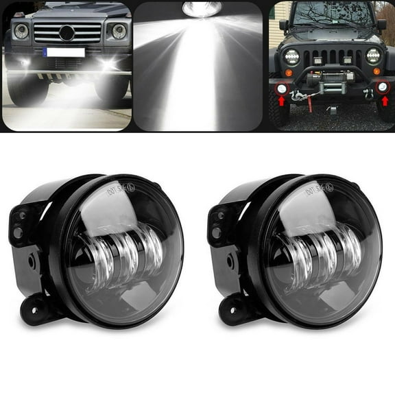4" LED Fog Lights for Jeep Wrangler JK JKU TJ LJ Freedom Edition Pair