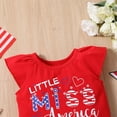 thumbnail image 4 of Ruyang 4th Of July Toddler Baby Girl Outfits Independence Day Letter Print Tops American Flag Shorts Set Summer Clothes, 4 of 7