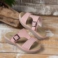 thumbnail image 5 of Womens Orthopedic Walking Sandals Platform Slides Casual Breathable Leather Comfy Cushioned Footbed Walking Shoes Pink Size 7.5, 5 of 6