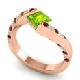 thumbnail image 2 of 1.20 Carat Natural Diamond Peridot & Garnet Gemstone Unique Bridal Ring for her Solid 18K Rose Gold Size 5 by Diamond-Capitals, 2 of 8