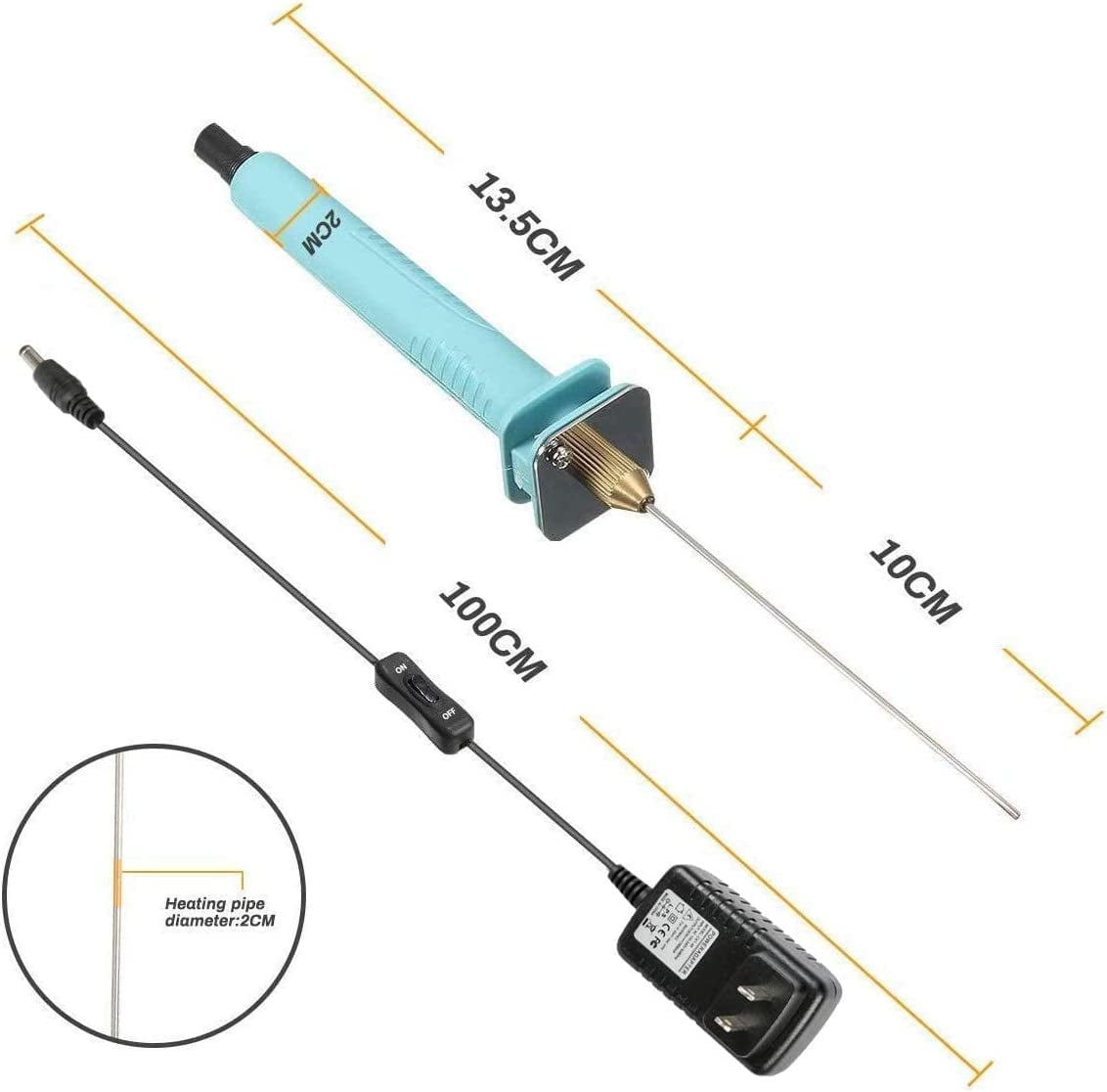 ABCISI Electric Hot Knife Foam Cutter, Vickes Cutting Hot Pen Hot Wire Cutter 15W Electric Foam Cutting Machine Pen 10CM Styrofoam Cutter Heat Cutting Tool Kit