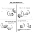 thumbnail image 3 of Bouchons d'Oreilles en Silicone Réduction de Bruit Réutilisables; pour Bureau Maison, Gris, 3 Couches, 3 of 8