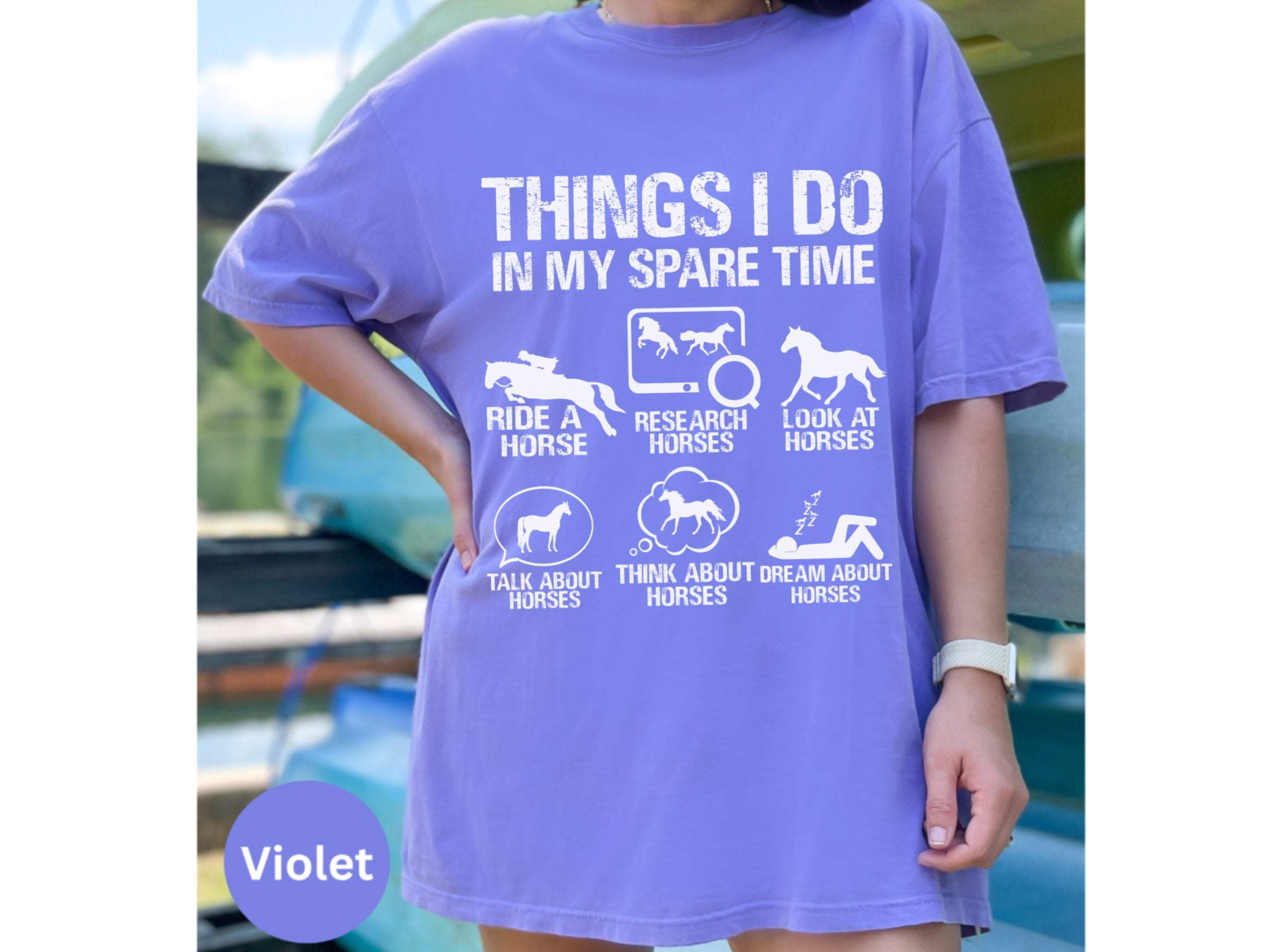 Horse Lover Shirt, Things I Do In My Spare Time T-Shirt, Equestrian Gift, Horse Riding Tee, Research Horses, Funny Horse Shirt