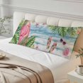 thumbnail image 4 of Summer Flamingo Body Pillow Cover 20 x 60 Inch Decorative Pillow Cover Tropical Plants Botanical Blue Ombre Wood Lumbar Pillowcase Seasonal Rectangle Cushion Case for Couch Sofa Bed Living Room, 4 of 9