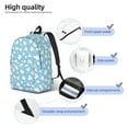thumbnail image 4 of Honeii Blue Popcorn Print Canvas College Laptop Backpack, Durable Rucksack Travel Notebook Bag School Backpack Book Bag for Men Women-Medium, 4 of 7