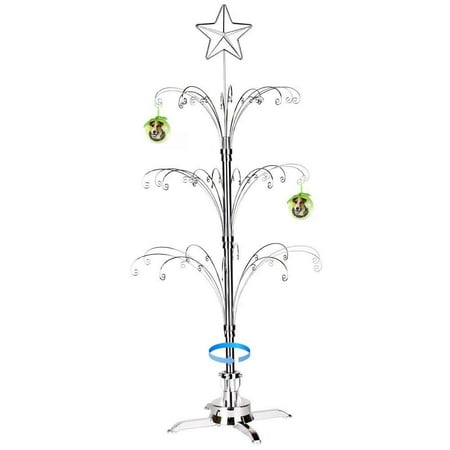 HOHIYA Metal Ornament Display Tree Rotating Stand Hook Hanger Christmas Ball 60hooks