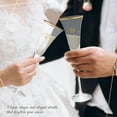 thumbnail image 3 of Mr & Mrs Toasting Flutes with Gold Rim And Rhinestones, 3 of 7