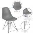 thumbnail image 2 of Chaise en plastique noir de la série Elon avec base chromée, 2 of 9