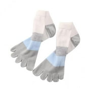 amagogo 5xAnkle Striped Toe Socks Cotton Warm Ankle Socks for Men and Women Gray