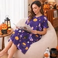 thumbnail image 5 of Loritta Halloween Nightgowns for Women Short Sleeve Comfy Womens Nightgown Summer Sleepwear for Women with Hair Rope, S-2XL, 5 of 7