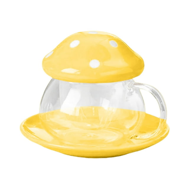 Glass Shape Teacup Saucer Set Coffee Mug With Filter Cup The Cup Coffee Mug Set Glass Wear for Kitchen Tumbler Set for Kitchen Cups Glass Lolly Cups Acrylic Tumblers Set Reusable Glass Cup Set