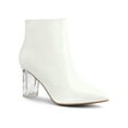 thumbnail image 1 of Unique Bargains Bottines à Talon Bloc à Bout Pointu à Talon Transparent pour Femmes, 1 of 7