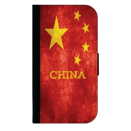 China Grunge Flag Phone Case Compatible with the Samsung Galaxy s9 - Wallet Style with Card (Best Phone Card To Call China)