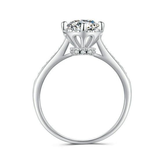 1 Carat Moissanite Ring , Sterling Silver Jewelry for Women