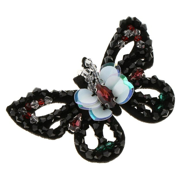 Apliques de mariposa de cristal Clip Ropa Bolsas Embellecimiento Artesanía Negro