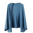 thumbnail image 3 of Women's Lightweight Cardigan Open Front Shawl Wrap Winter Warm Poncho Cape Soft Scarf Blue One Size, 3 of 4