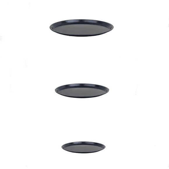 Carbon steel baking pizza tray set, easy to clean pizza tray for oven 3PCS