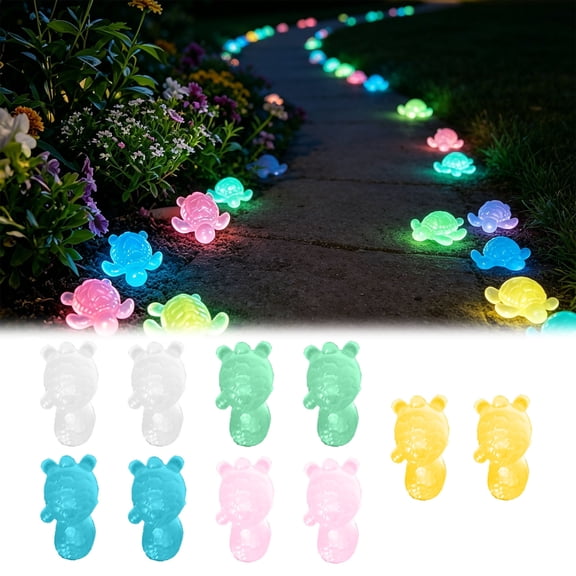 Glow in the Dark Turtle Rocks for Outdoor Garden & Aquarium – Turtle Shaped Luminous Stones for Landscaping Pathway Patio Driveway Walkway Fish Tank Plant Pots