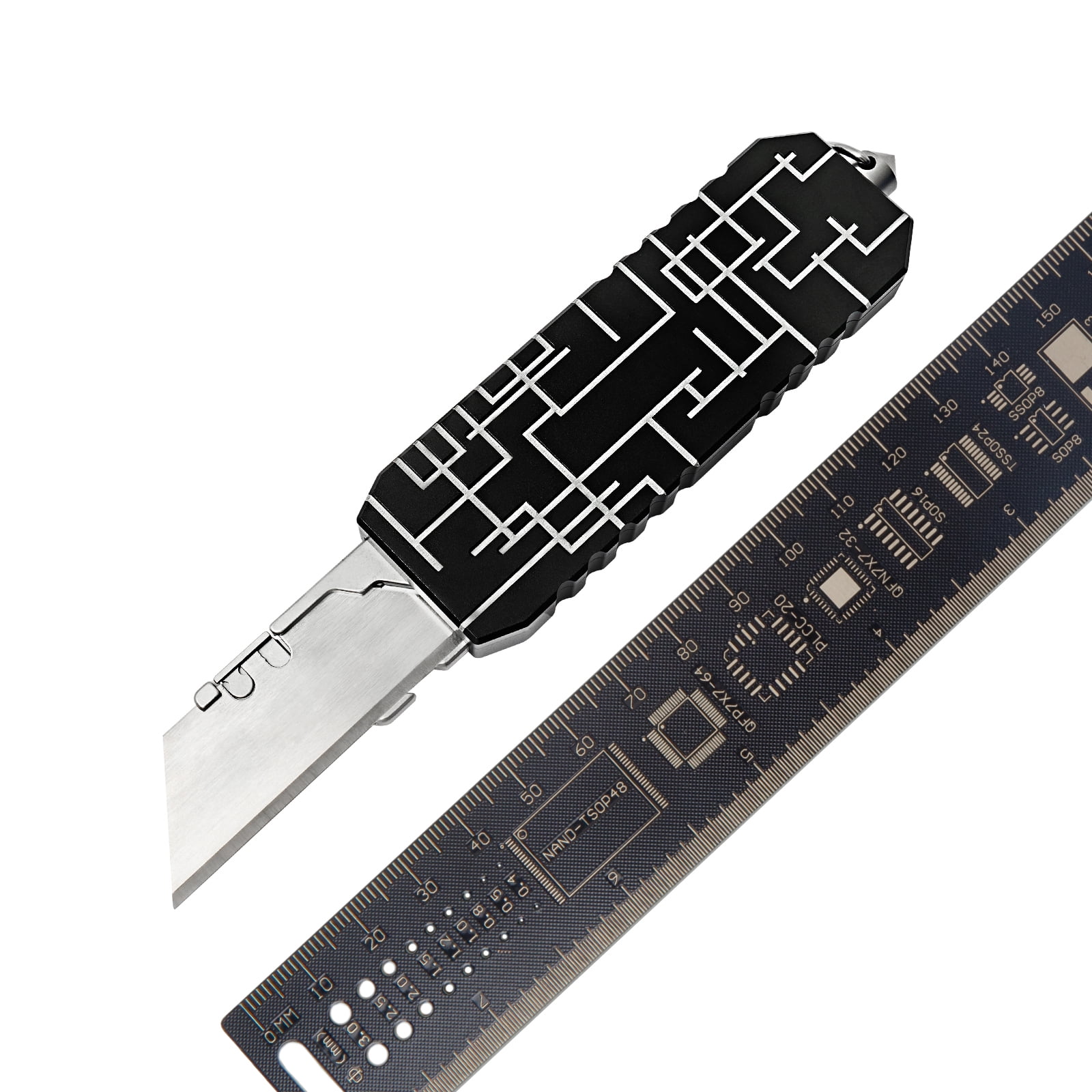 Aluminum Alloy Utility Knife with Clip Multifunctional EDC Box Cutter Outdoor Pocket Knife 10pcs Carbon Steel Blades