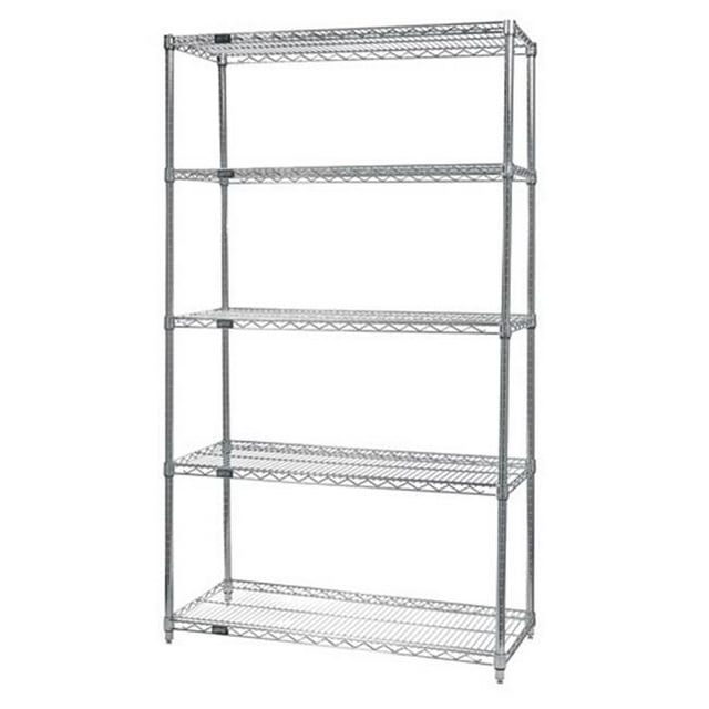 Unité de Rayonnage en Fil d'Acier Inoxydable à 5 Étagères - 12 x 48 x 74 Po.