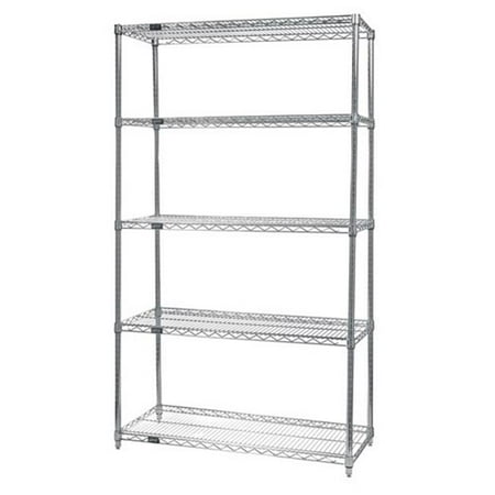 

Quantum Storage WR74-1248S-5 5-Shelf Stainless Steel Wire Shelving Unit - 12 x 48 x 74 in.