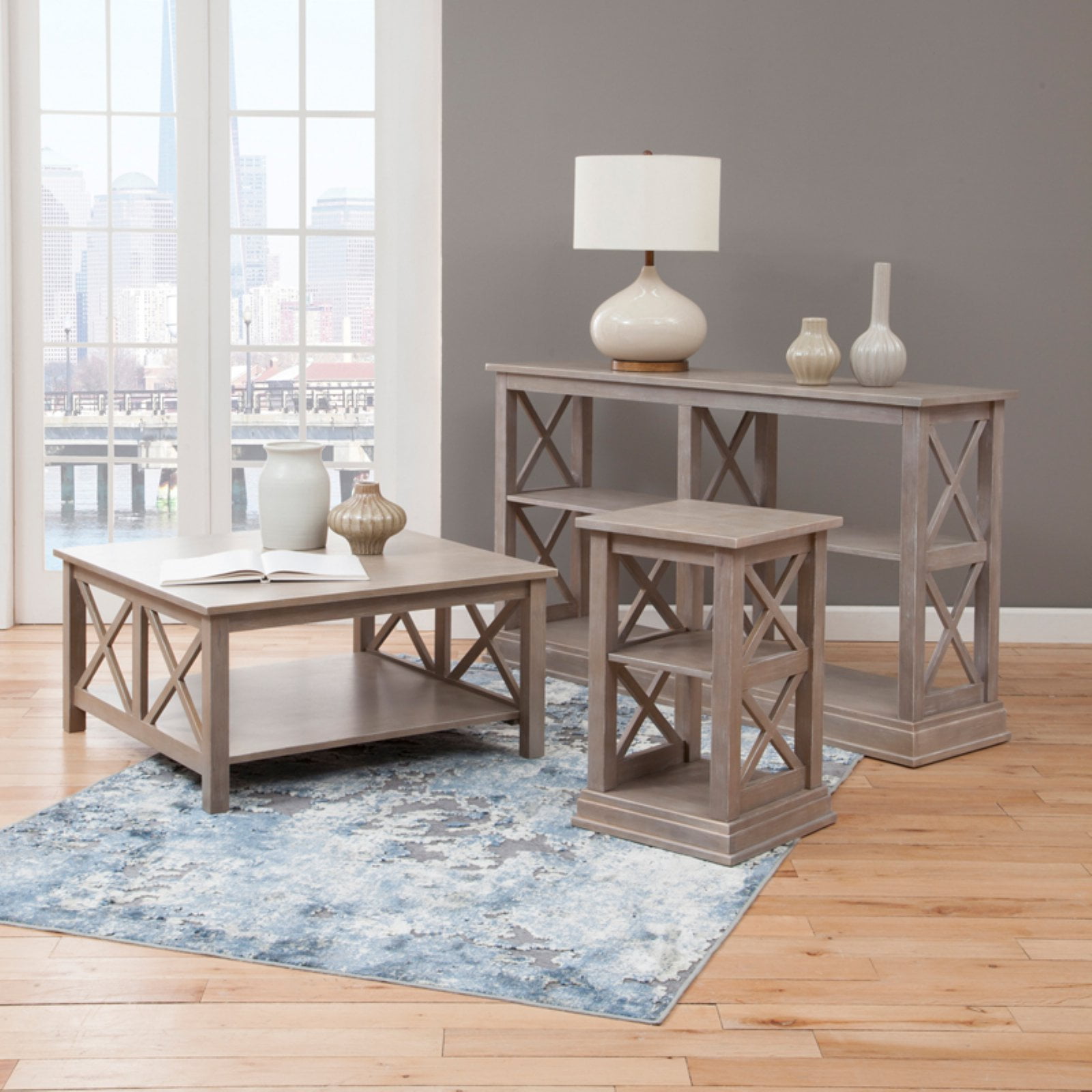 International Concepts Hampton Sofa Table with Shelves