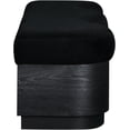 thumbnail image 4 of Meridian Furniture Savoy Black Velour Fur Fabric Bench, 4 of 10