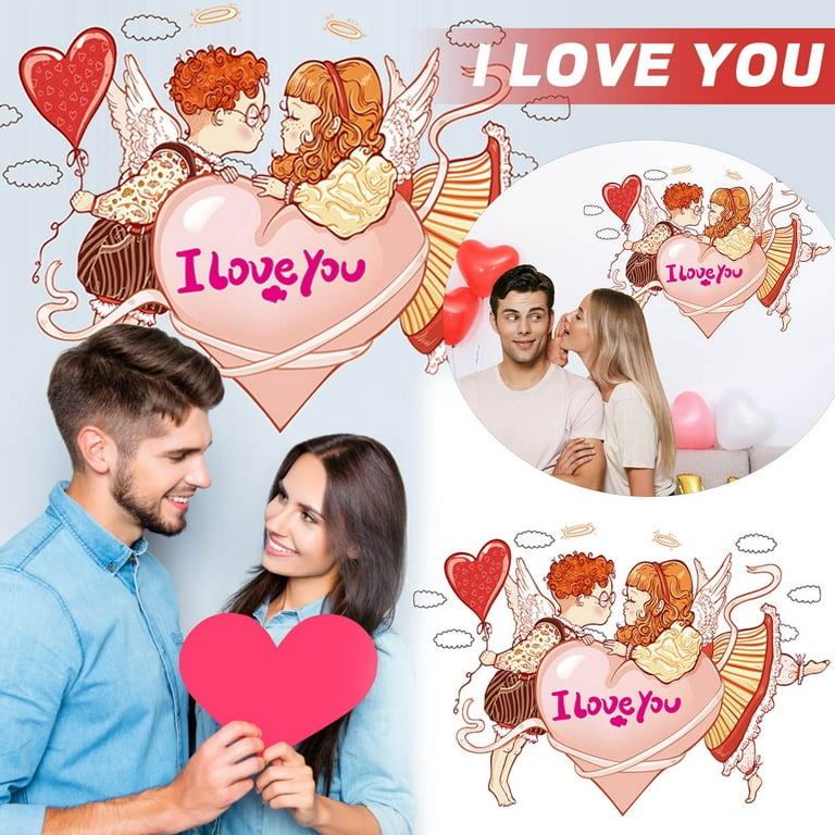 Heiheiup Stickers Heart-Shaped Stickers Valentine's Stickers Day Stickers  Stickers Gift Heart-shaped Gift Day Stickers Valentine's Wall Sticker