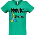 thumbnail image 3 of Inktastic Proud of my Brother Down Syndrome Awareness Women's V-Neck T-Shirt, 3 of 5