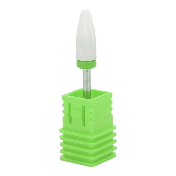 Broca para uñas con forma de cabeza de maíz, accesorios para máquina pulidora eléctrica, ligera y portátil (bote verde de broca gruesa C)