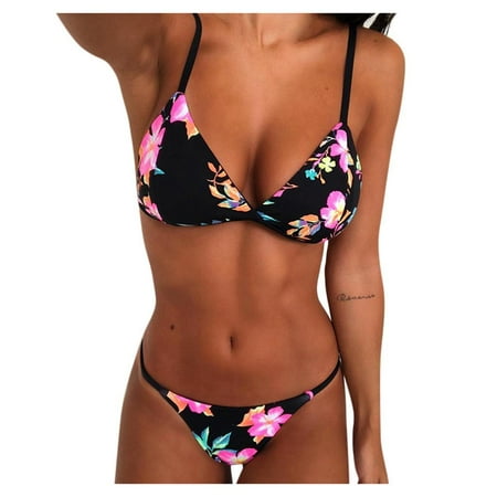 Christmas Gifts Deals 2022 Jovati Women s Animal Print Bikini Ribbed Leopard Snakeskin V-Notch Swimsuit Hig Cut Bikini Set Plus Size Swimsuit for Women On Clearance