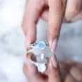 thumbnail image 5 of Rosec Jewels Solitaire Ethiopian Opal Bridal Ring Set with Diamond Enhancer (AAA Quality), 925 Sterling Silver, US 4.00, 5 of 9