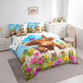 thumbnail image 2 of jejeloiu Highland Cow Butterfly 7pcs Bedding Comforter Set Kids,Farm Print Queen Bedding Sets,Reversible, 2 of 7