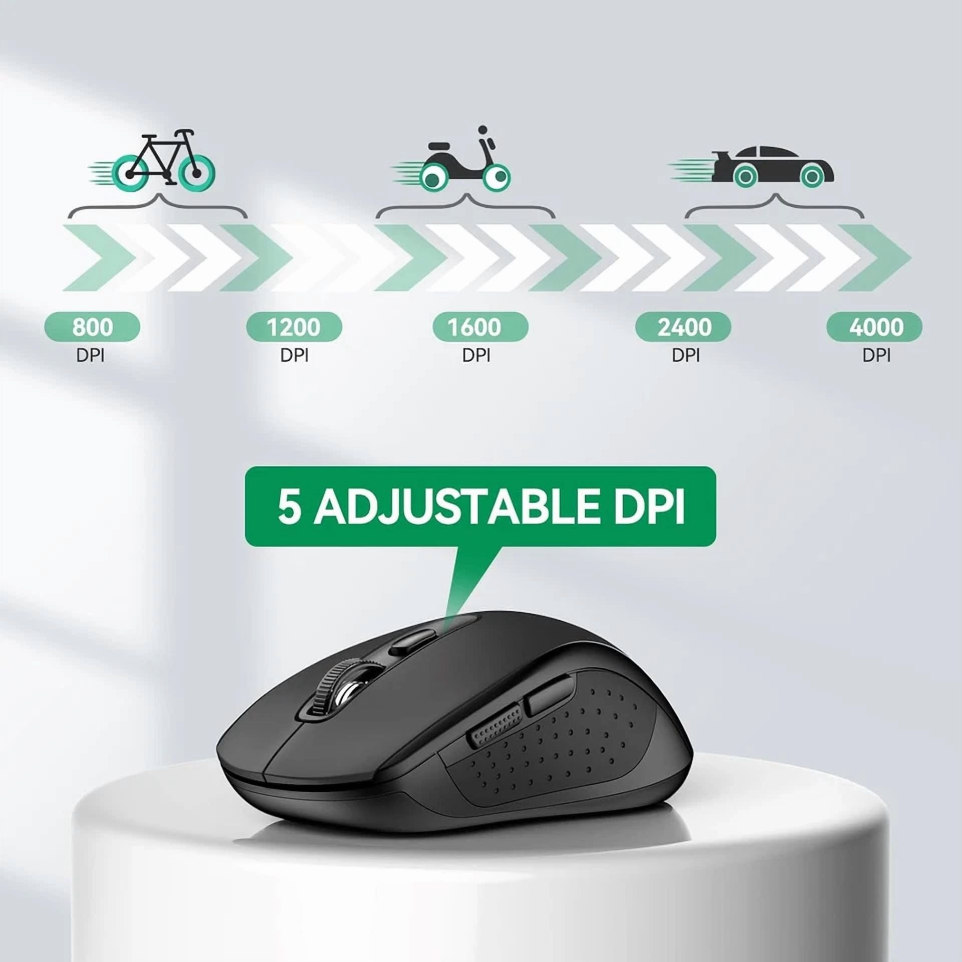 CRESTIN- Tecknet Wireless Bluetooth Mouse For Laptop, 2.4G Usb-A Silent Wireless Computer