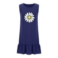 thumbnail image 4 of Ruimatai Women's Floral Print Crew Neck Sleeveless Maxi Dress with Pockets, Pleated Skirt Casual Sexy Summer Party Dress, Lightweight Comfortable Mesh Fabric, 4 of 6