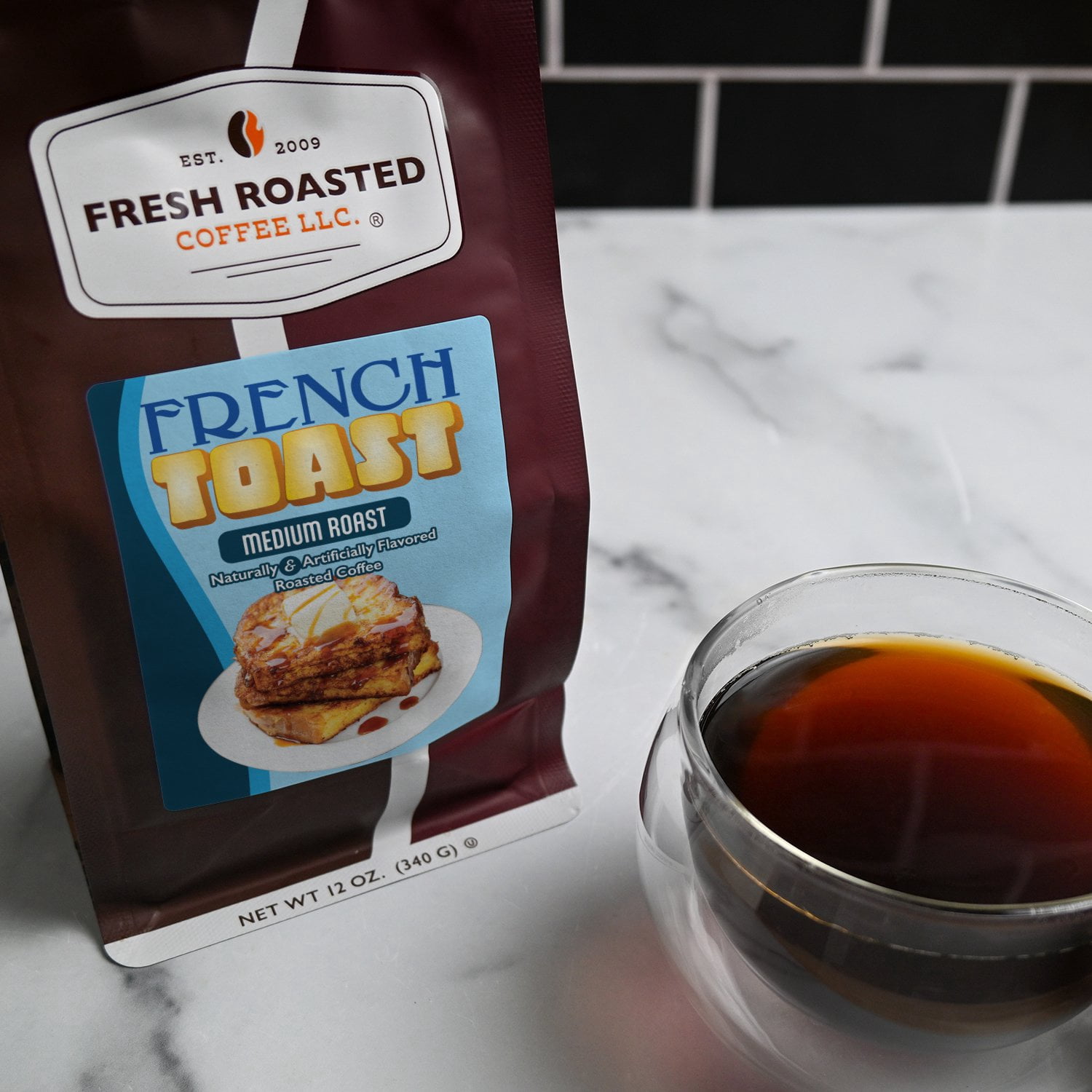 Fresh Roasted Coffee, French Toast Flavored Coffee  Whole Bean, 80 oz 5 lbs