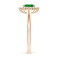 thumbnail image 3 of ANGARA Natural Princess Diana Inspired Emerald Ring with Diamond Halo in 14K Rose Gold for Women (Size-5x3mm) | May Birthstone, Birthday, Anniversary, Jewelry Gift for Women | Natural Emerald Ring, 3 of 10