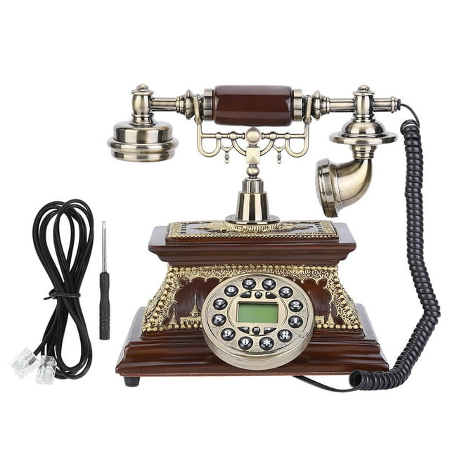 Teléfono de escritorio retro vintage con identificación y pantalla FSK/DTMF para decoración de hogar, oficina y hotel.